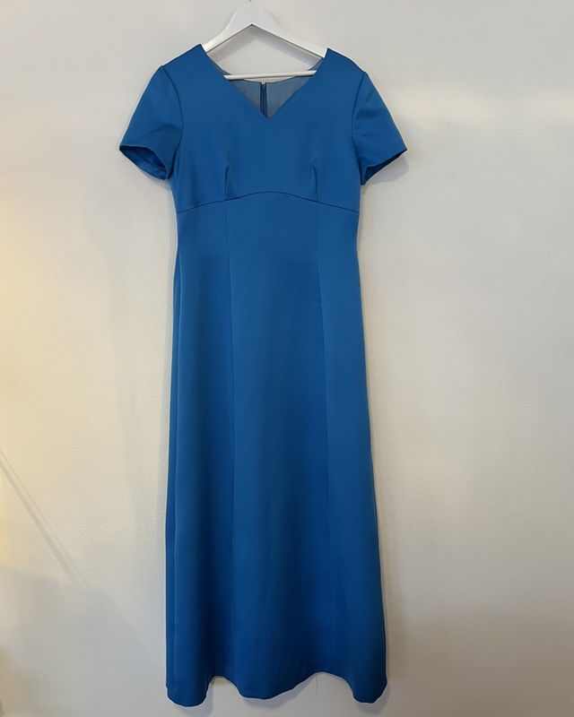 101509 - Vintage blå satengkjole