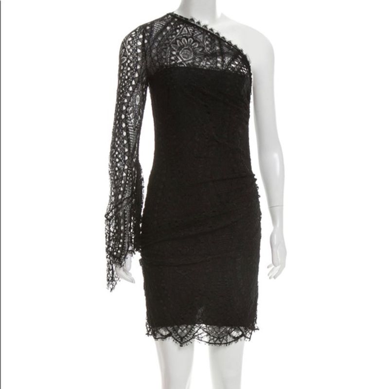 102585 - Emilio Pucci One-Shoulder Lace Dress